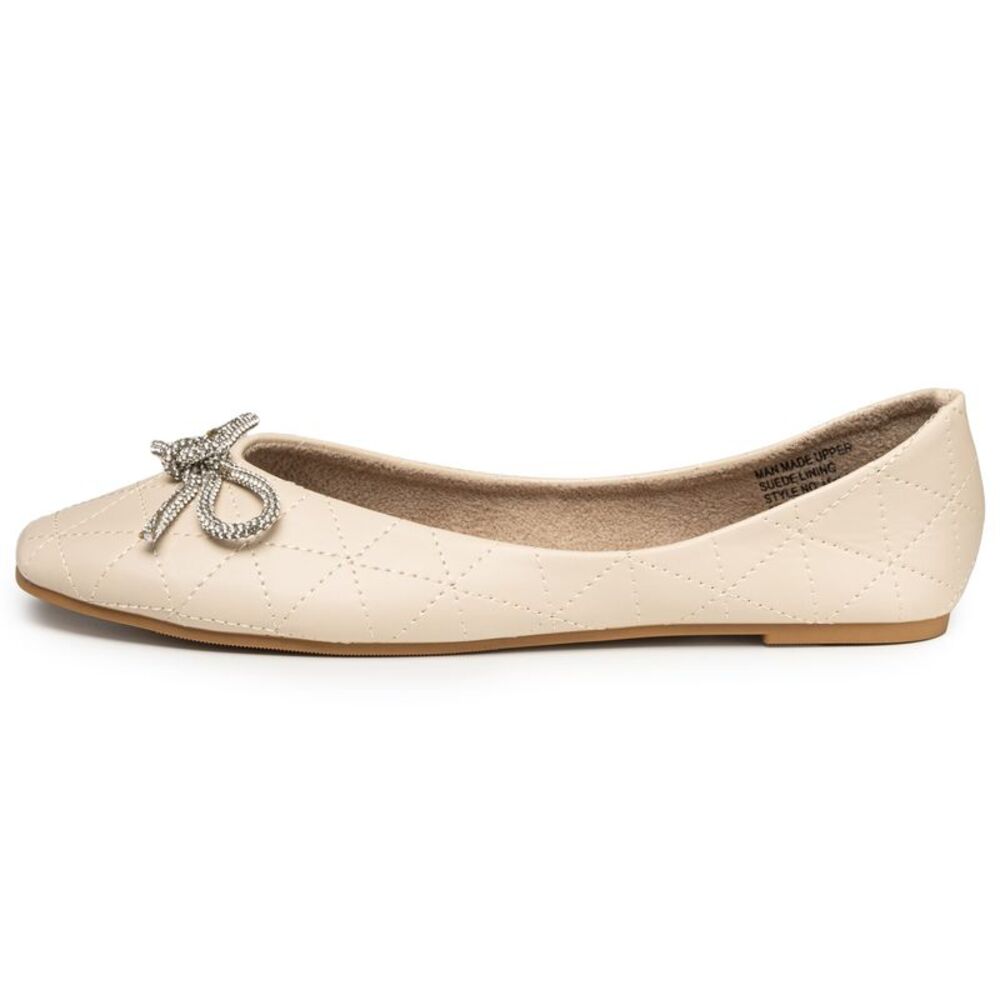 Alpine Swiss Myla Womens Ballet Flats Square Toe Rhinestone Bow Dressy Shoes - Picture 3 of 7